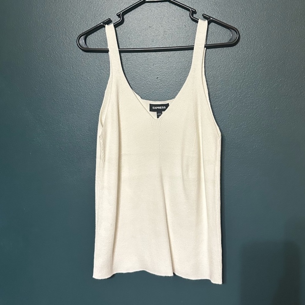 Express White Fitted Tank Top